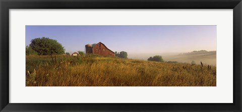 Framed Barn in a field, Iowa County, near Dodgeville, Wisconsin, USA Print