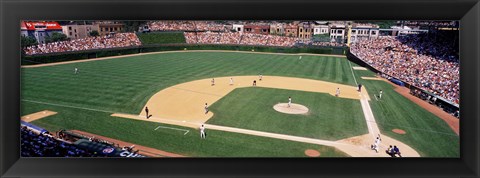 Framed Packed stadium at Wrigley Field, USA, Illinois, Chicago Print