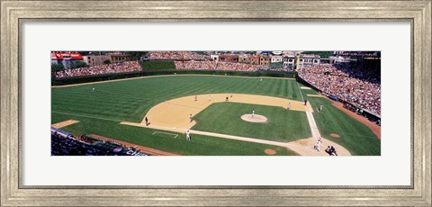 Framed Packed stadium at Wrigley Field, USA, Illinois, Chicago Print