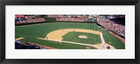 Framed Packed stadium at Wrigley Field, USA, Illinois, Chicago Print