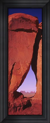 Framed Natural arch at a desert, Teardrop Arch, Monument Valley Tribal Park, Monument Valley, Utah, USA Print