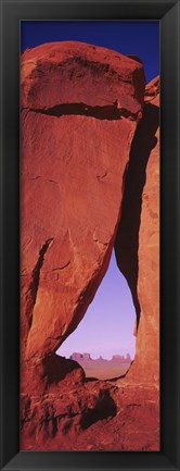 Framed Natural arch at a desert, Teardrop Arch, Monument Valley Tribal Park, Monument Valley, Utah, USA Print