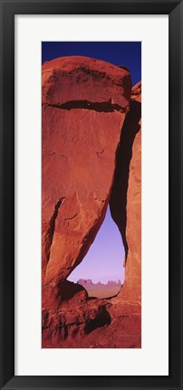 Framed Natural arch at a desert, Teardrop Arch, Monument Valley Tribal Park, Monument Valley, Utah, USA Print