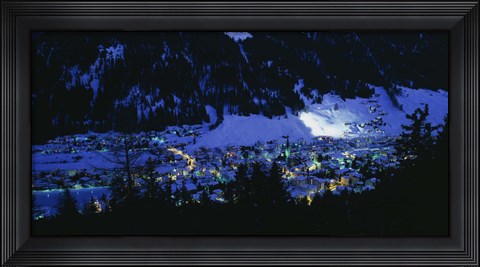 Framed High angle view of a town, Davos, Switzerland Print