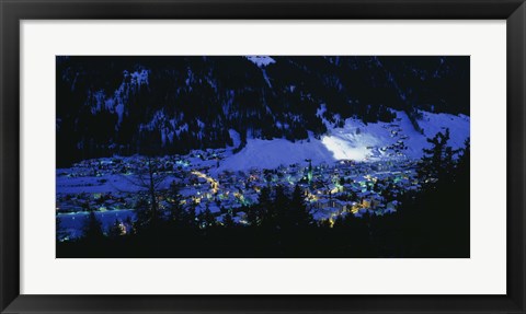 Framed High angle view of a town, Davos, Switzerland Print