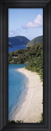 Framed High angle view of a coastline, Trunk Bay, St. John, US Virgin Islands Print