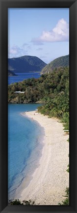 Framed High angle view of a coastline, Trunk Bay, St. John, US Virgin Islands Print