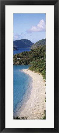 Framed High angle view of a coastline, Trunk Bay, St. John, US Virgin Islands Print