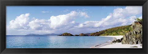 Framed High angle view of the beach, Trunk Bay, St John, US Virgin Islands Print