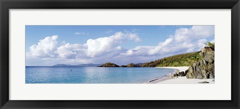 Framed High angle view of the beach, Trunk Bay, St John, US Virgin Islands Print