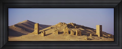 Framed Towers on a landscape, Funerary Towers, Palmyra, Syria Print