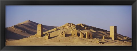 Framed Towers on a landscape, Funerary Towers, Palmyra, Syria Print