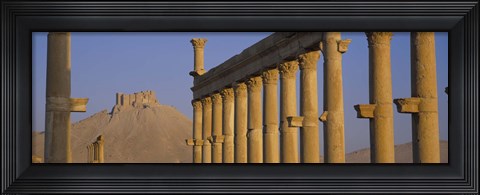 Framed Low angle view of Great Colonnade, Palmyra, Syria Print