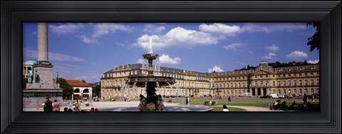 Framed Fountain in front of a palace, Schlossplatz, Stuttgart, Germany Print