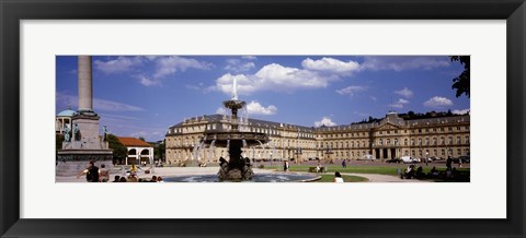 Framed Fountain in front of a palace, Schlossplatz, Stuttgart, Germany Print