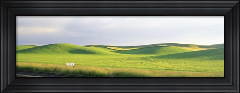 Framed Eden Train Stop, Palouse, Whitman County, Washington State, USA Print