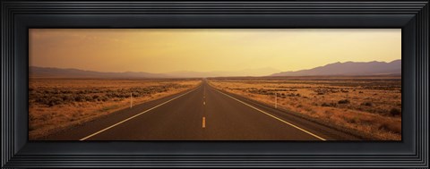 Framed Desert Highway, Nevada, USA Print