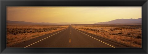 Framed Desert Highway, Nevada, USA Print