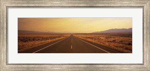 Framed Desert Highway, Nevada, USA Print
