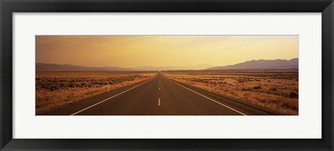 Framed Desert Highway, Nevada, USA Print