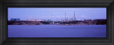 Framed Oil refinery at the coast, Lysekil, Bohuslan, Sweden Print