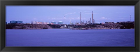 Framed Oil refinery at the coast, Lysekil, Bohuslan, Sweden Print