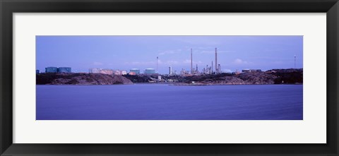 Framed Oil refinery at the coast, Lysekil, Bohuslan, Sweden Print