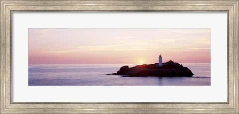 Framed Sunset, Godrevy Lighthouse, Cornwall, England, United Kingdom Print