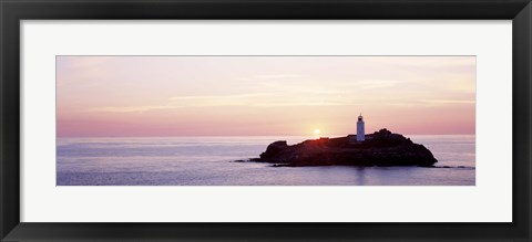 Framed Sunset, Godrevy Lighthouse, Cornwall, England, United Kingdom Print