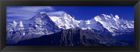 Framed Swiss Mountains, Berner, Oberland, Switzerland Print