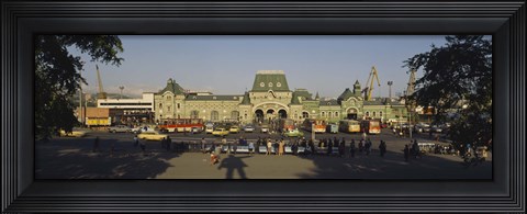 Framed Facade of a railroad station, Vladivostok, Primorsky Krai, Russia Print