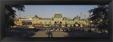 Framed Facade of a railroad station, Vladivostok, Primorsky Krai, Russia Print