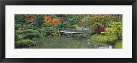 Framed Plank Bridge, The Japanese Garden, Seattle, Washington State, USA Print