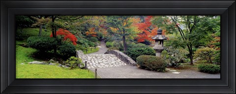Framed Stone Bridge, The Japanese Garden, Seattle, Washington State Print