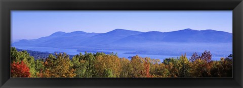 Framed Lake George, Adirondack Mountains, New York State, USA Print