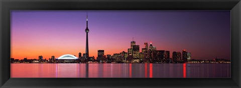Framed Reflection of buildings in water, CN Tower, Toronto, Ontario, Canada Print