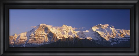 Framed Low Angle View Of Snowcapped Mountains, Bernese Oberland, Switzerland Print