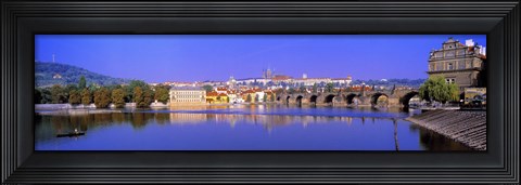 Framed Birght Purple Sky Over Charles Bridge, Prague, Czech Republic Print