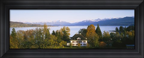 Framed Villa at the waterfront, Lake Zurich, Zurich, Switzerland Print