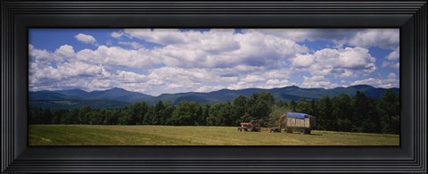 Framed Tractor on a field, Waterbury, Vermont, USA Print