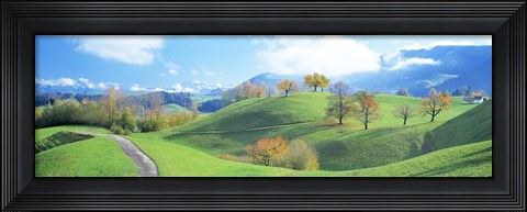 Framed Rolling Landscape, Zug, Switzerland Print