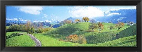 Framed Rolling Landscape, Zug, Switzerland Print