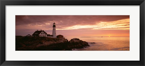 Framed Portland Head Lighthouse, Cape Elizabeth, Maine, USA Print