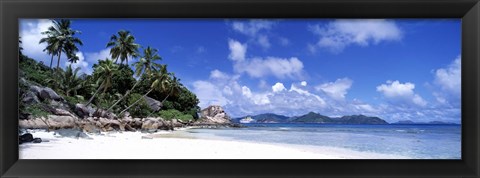 Framed Beach on La Digue Island Seychelles Print