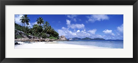 Framed Beach on La Digue Island Seychelles Print