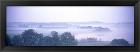 Framed Foggy Landscape Northern Germany Print