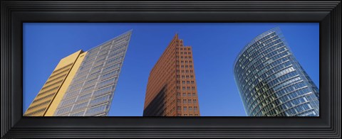 Framed Low Angle View Of Skyscrapers, Potsdam Square, Berlin, Germany Print