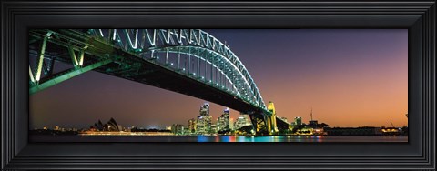 Framed Skyline Harbour Bridge Sydney Australia Print