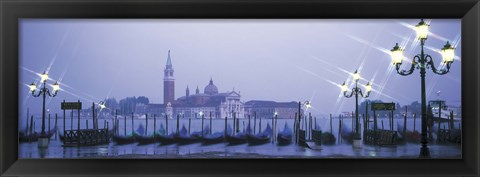 Framed Gondolas San Giorgio Maggiore Venice Italy Print