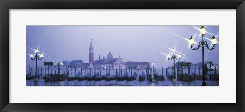 Framed Gondolas San Giorgio Maggiore Venice Italy Print